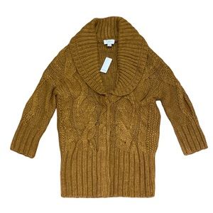 LOFT Chunky Cable Knit Snap Cardigan